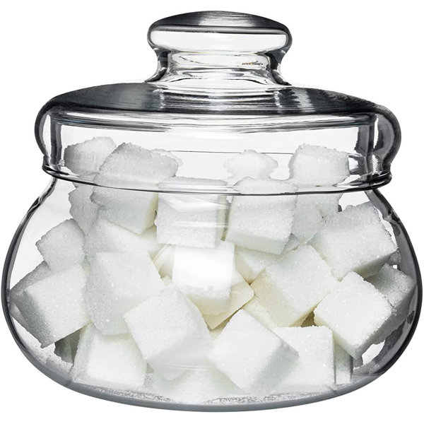 Prep & Savour Simax Clear Glass Sugar Bowl With Lid Borosilicate Glass